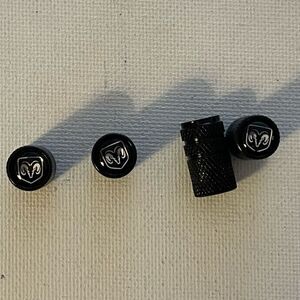 Dodge Logo Valve Stem Caps in Black set of 4 NWT